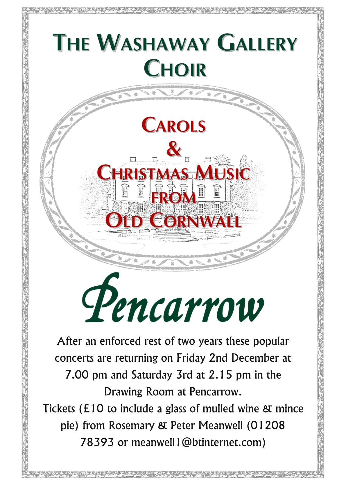 The Washaway Gallery Choir sing Christmas music from old Cornwall at Pencarrow House