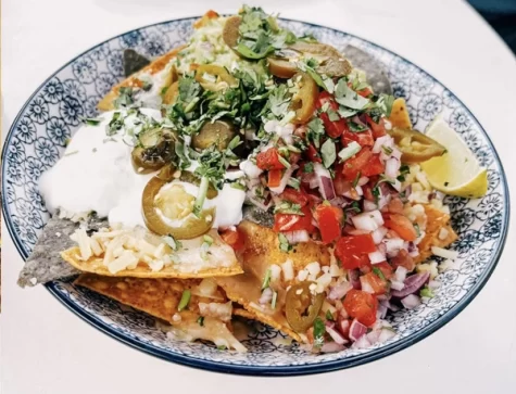Nachos at the Peacock Café, part of Pencarrow House and Gardens in Cornwall